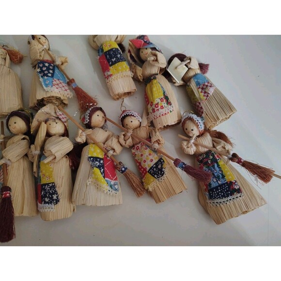 Cornstalk Doll Christmas Ornament Lot ~  Vtg  Collectible Lot Of 15 - Picture 3 of 10